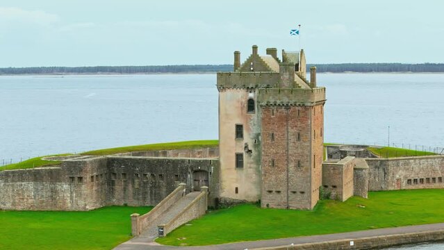 Broughty Castle in Dundee Scotland Aerial view