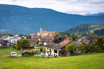Scenic view of the village of Terenten (Italian: Terento) in Puster Valley of South-Tyrol, Italy.