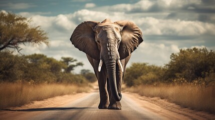 Fototapeta na wymiar Giant elephant in the forest