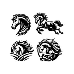 set of horse logo vector illustration