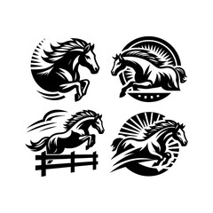 set of horse logo vector illustration