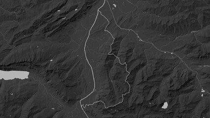 Liechtenstein outlined. Grayscale elevation map