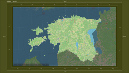 Estonia composition. OSM Topographic standard style map