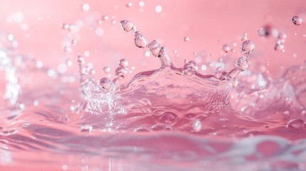 Water background splash peach and pink colours