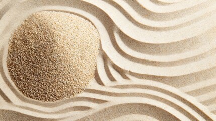 Fototapeta na wymiar Zen garden-inspired abstract design with sand textures background