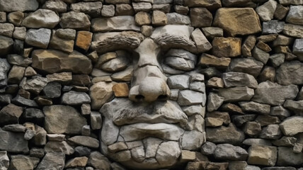 Face on Wall and Wall