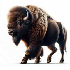 american bison, american buffalo, isolated on white background, bisonte americano, búfalo americano.