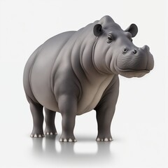 Obraz premium Hippopotamus illustration on a white background.