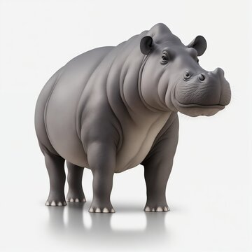 Hippopotamus illustration on a white background.