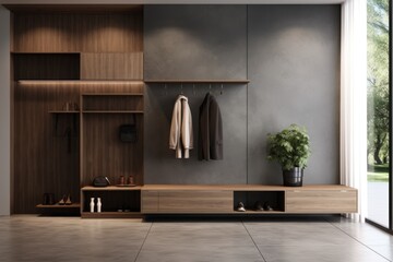 Minimalist entryway with a blend of functionality and aesthetic appeal