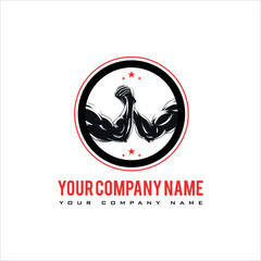 Fototapeta premium Double Fist Logo vector design