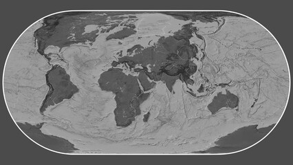 Arabian plate - global map. Eckert III. Bilevel