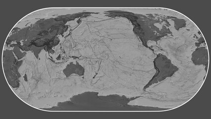 Futuna plate - global map. Eckert III. Bilevel