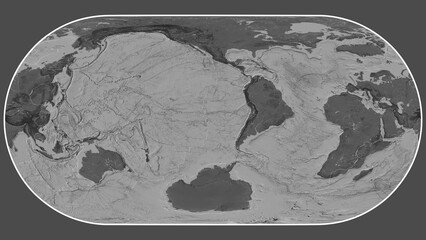 Juan Fernandez plate - global map. Eckert III. Bilevel