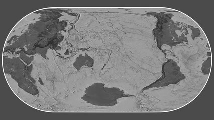 Kermadec plate - global map. Eckert III. Bilevel