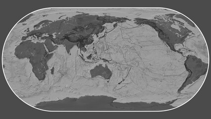 Manus plate - global map. Eckert III. Bilevel