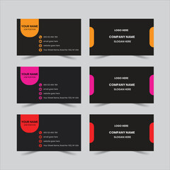  Business card template creative corporate luxury vector with mockup presentation illustration front and back horizontal modern elegant orientation.