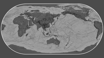 Philippine Sea plate - global map. Eckert III. Bilevel