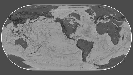 Rivera plate - global map. Eckert III. Bilevel