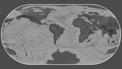 South American plate - global map. Eckert III. Bilevel