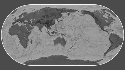 Woodlark plate - global map. Eckert III. Bilevel