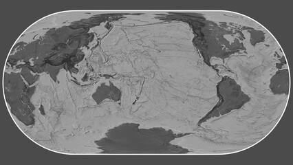 Tonga plate - global map. Eckert III. Bilevel