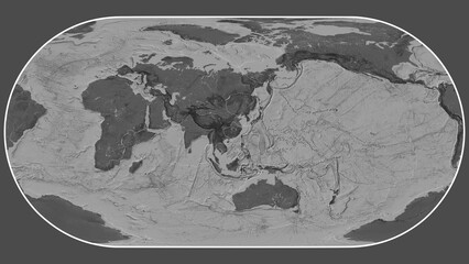 Yangtze plate - global map. Eckert III. Bilevel