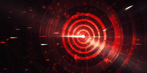 a modern, futuristic target with neon lights - obrazy, fototapety, plakaty