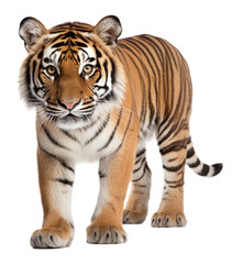 Tiger animal portrait isolated on transparent background. generative ai