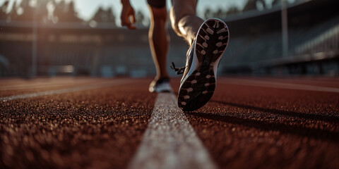 a runner's feet on the track