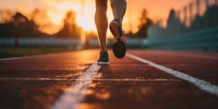 a runner's feet on the track