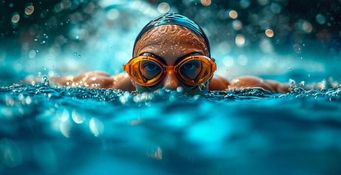 Swimming, Olympic sport, sports pool, swimmer - AI generated image