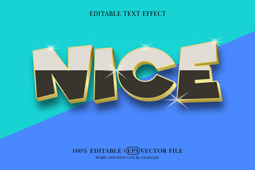 Text effect with editable Nice 3D style
