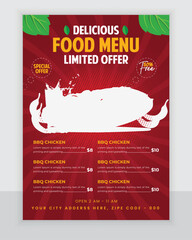Fast food restaurant menu or poster design,Brochure cover template flyer in a4 print 