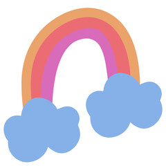Fototapeta premium Clouds and rainbow SVG