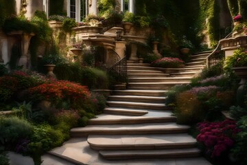 Obraz premium image of a majestic staircase with intricate design and soft,