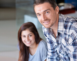 Teamwork, smile or portrait of creative people in meeting for brainstorming or collaboration in...