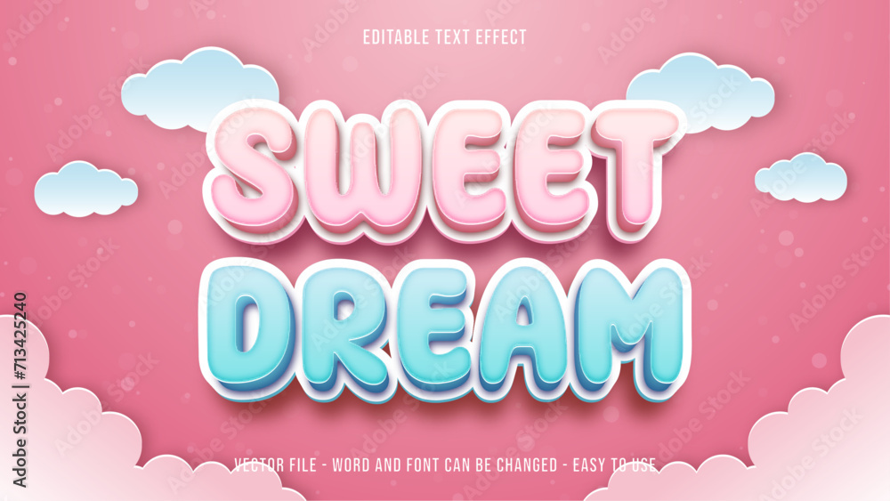 Poster editable text effect sweet character mock up