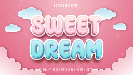 Editable text effect sweet character mock up - obrazy, fototapety, plakaty