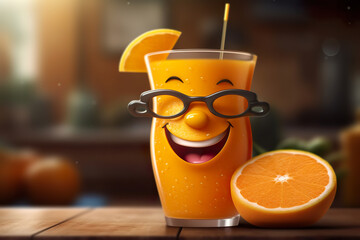 glass of orange juice - obrazy, fototapety, plakaty