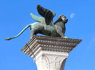 winged lion of VENICE with the background of the blue sky
