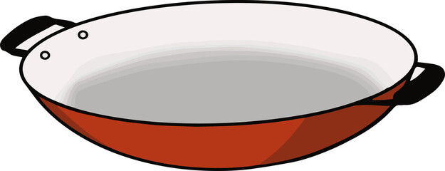 illustration of wok pan non stick kitchen utensil 