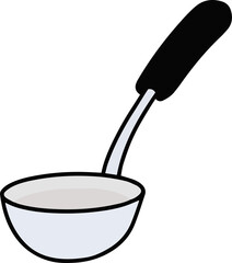 Ladle kitchen utensil illustration