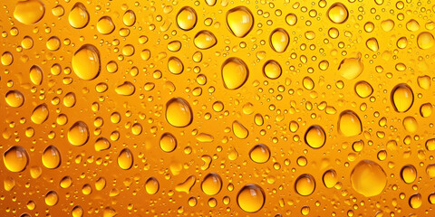 Raindrops or water drops on a yellow background