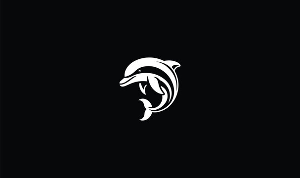 dolphin logo design sea, fish, concept, black and white tattoo, tactical, training, 