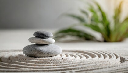 Fototapeta na wymiar Enjoying Life, Harmony and Positive Mind Concept. Stack of Stable Pebble Stone. Japanese zen.ai generated