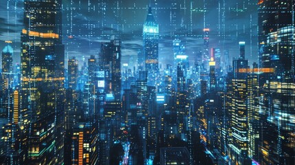 Fototapeta na wymiar Pixel Metropolis: Where Technology Shapes Urban Life