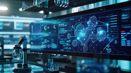 Fototapeta premium Artificial Intelligence in a High-Tech Laboratory