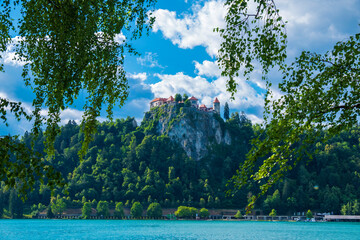 Scenic view on the Bled castle