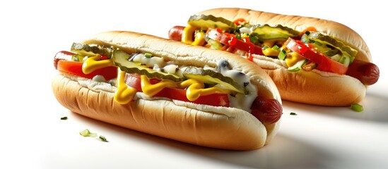The ChicagoDog Chicago style hot dog. Copy space image. Place for adding text